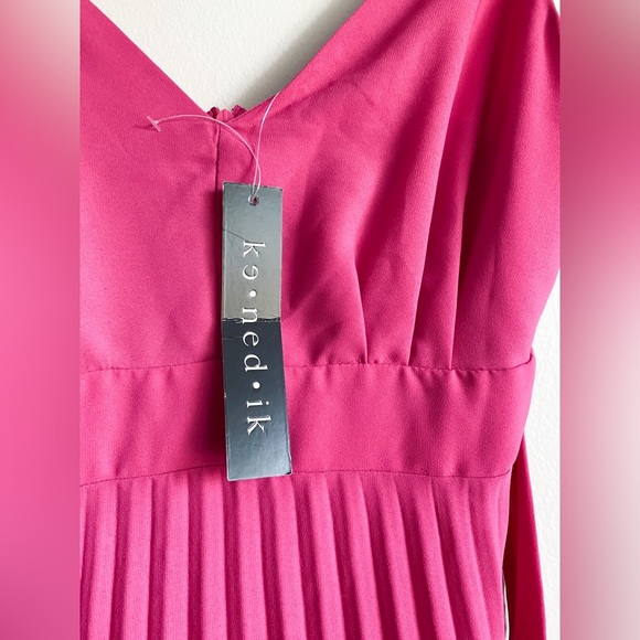 Pleated Pink Maxi Dress Wedding Guest Event Girly Coquette Victorian Baby Shower - Picture 5 of 7